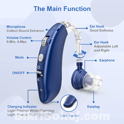 Rechargeable Bluetooth Hearing Aid for Seniors